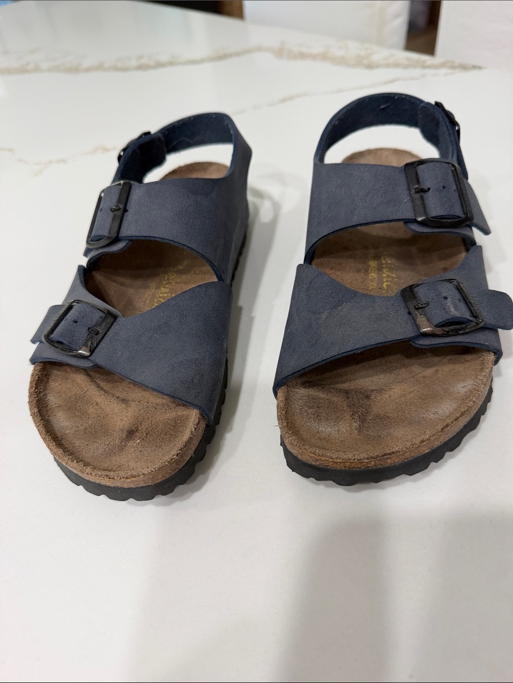 Betula by Birkenstock Blue Leather Slingback Sandals | 39